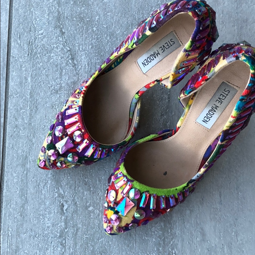 Steve Madden Rainbow sequined heels -37.5/7.5.